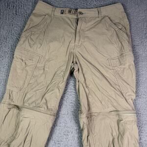 REI Co-op Pants Mens 32x34 Khaki Beige Relaxed Convertible Hiking Outdoor Casual